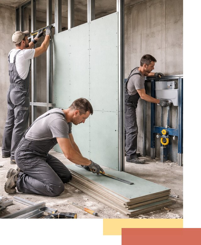 Монтаж и ремонт сантехнических перегородок в Салехарде