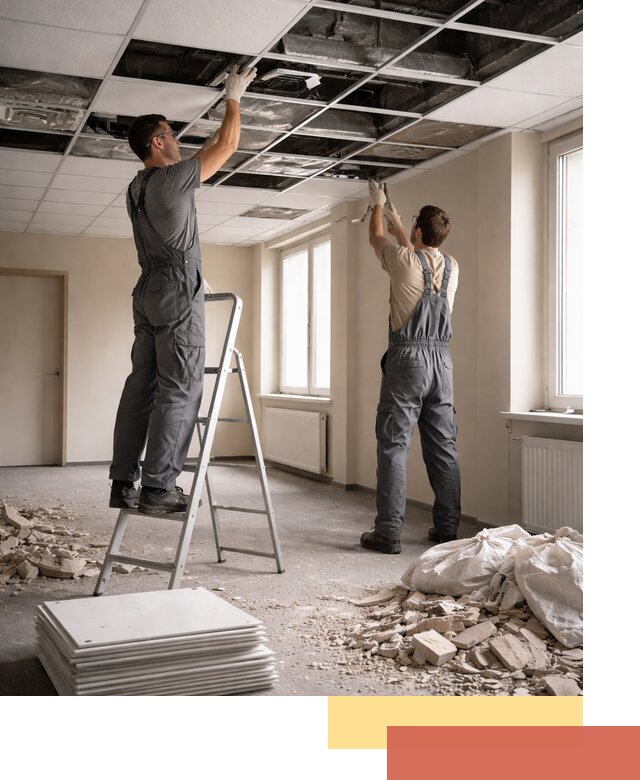 Демонтаж потолков Армстронг профессионально в Салехарде