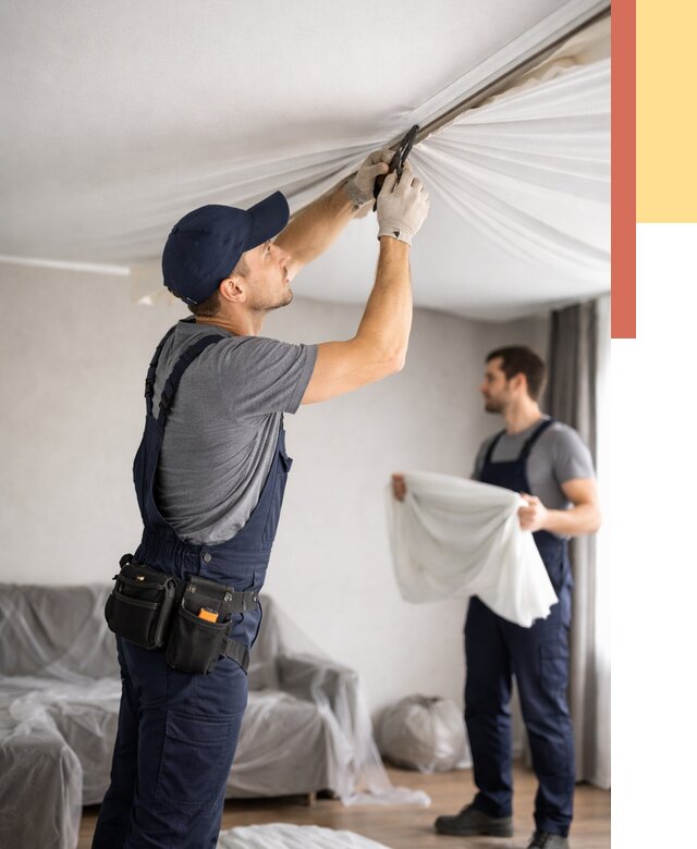 Демонтаж натяжного потолка в Салехарде от 4817 руб. — снятие и разбор под ключ | ОТДЕЛОЧНИК-Слх