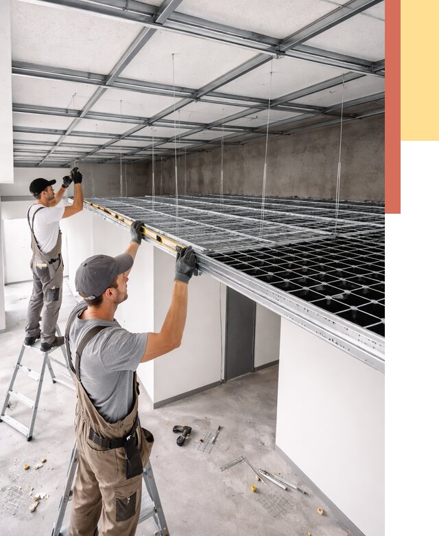 Монтаж потолка грильято в Салехарде от 482 руб./м² — быстрая сборка под ключ | ОТДЕЛОЧНИК-Слх