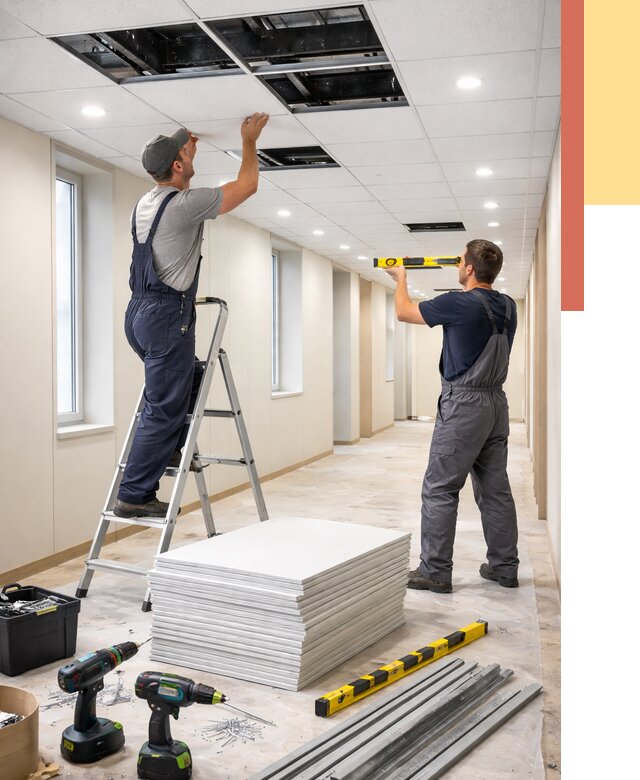 Ремонт потолка Армстронг в Салехарде от 4817 руб. — быстро и недорого | ОТДЕЛОЧНИК-Слх