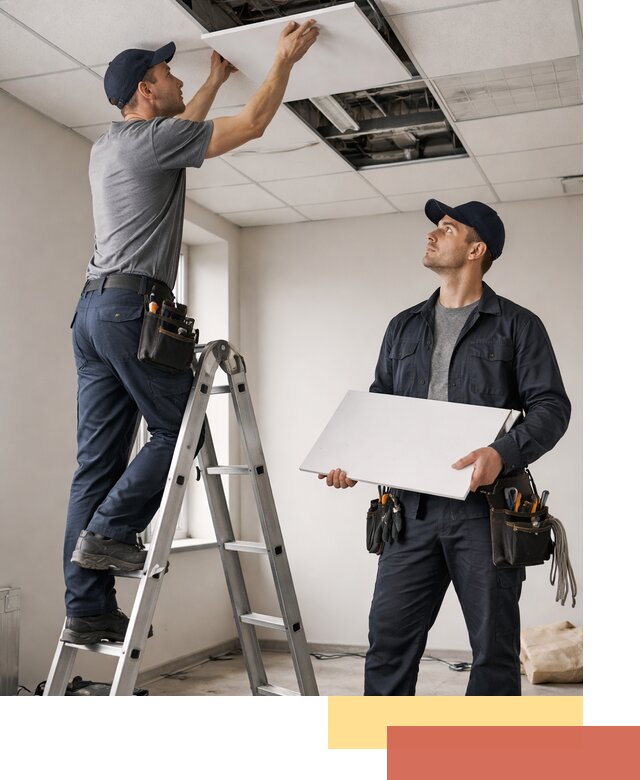 Обслуживание подвесного потолка в Салехарде — ремонт и чистка