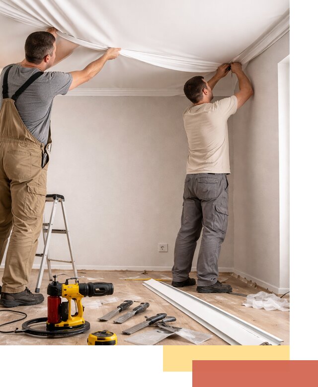 Монтаж ПВХ натяжного потолка в Салехарде качественно и быстро