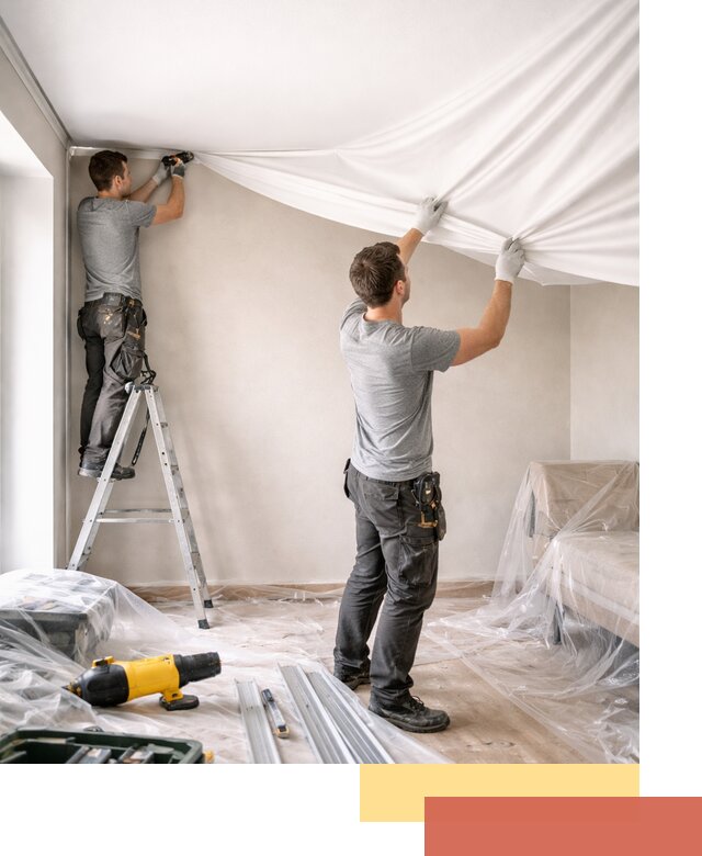 Монтаж тканевого натяжного потолка в Салехарде недорого и быстро