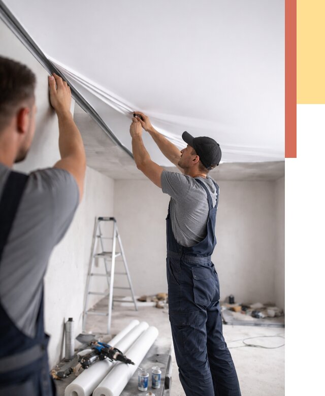 Монтаж матового натяжного потолка в Салехарде от 4817 руб./м² — быстро и недорого | ОТДЕЛОЧНИК-Слх