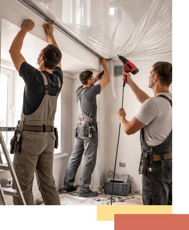 Монтаж глянцевого натяжного потолка в Салехарде быстро и качественно