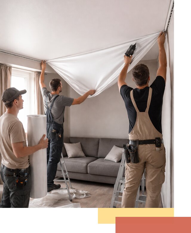 Монтаж сатинового натяжного потолка в Салехарде качественно и быстро