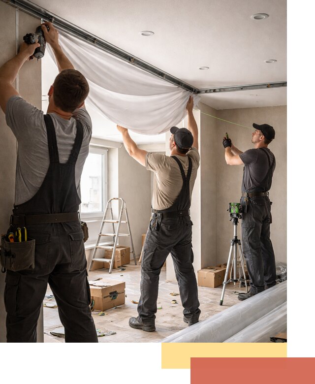 Монтаж парящего натяжного потолка под ключ в Салехарде