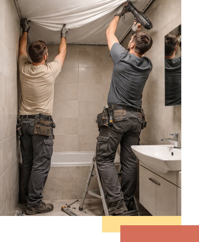 Монтаж натяжного потолка в ванной в Салехарде быстро и качественно