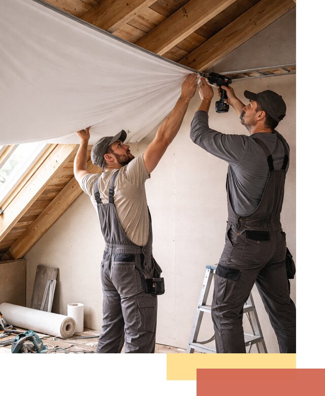 Монтаж натяжного потолка в мансарде в Салехарде