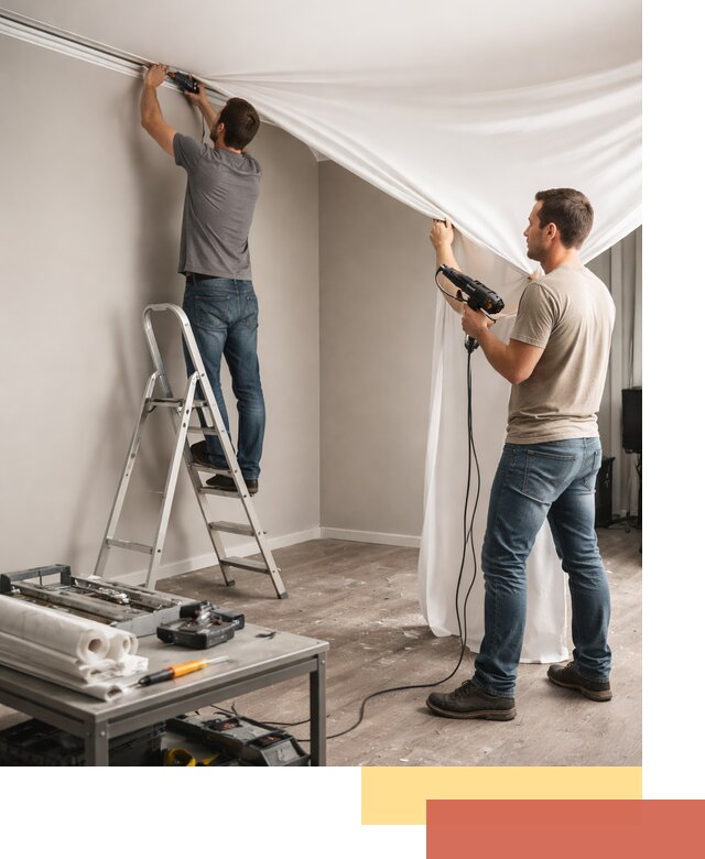 Монтаж натяжного потолка в студии в Салехарде