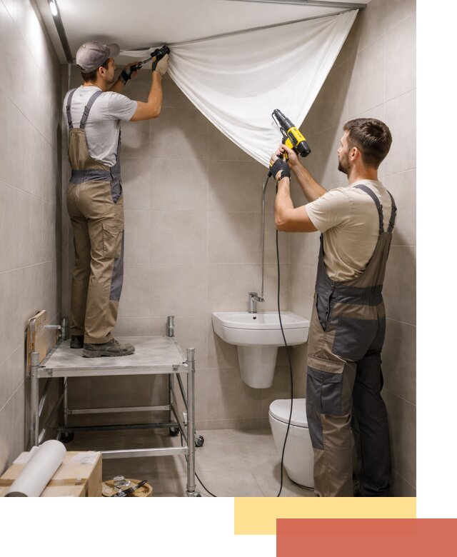 Монтаж натяжного потолка в санузле в Салехарде