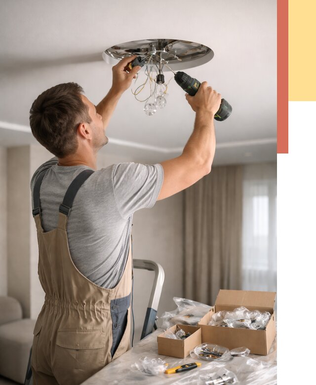 Установка люстры в натяжной потолок в Салехарде от 1284 руб. | Быстро и недорого — ОТДЕЛОЧНИК-Слх