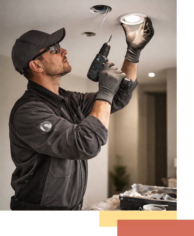 Установка точечных светильников в натяжной потолок в Салехарде