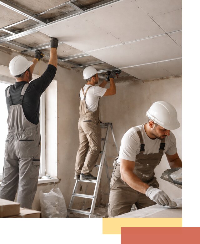 Одноуровневый потолок из гипсокартона в Салехарде — монтаж и отделка