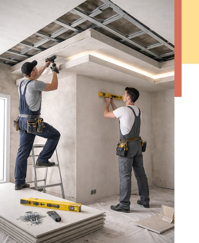 Двухуровневый потолок из гипсокартона в Салехарде от 1552 руб. под ключ | ОТДЕЛОЧНИК-Слх