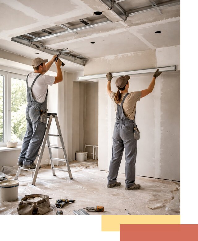 Монтаж многоуровневого потолка из гипсокартона в Салехарде