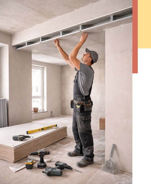 Потолок из гипсокартона с нишей в Салехарде от 1338 руб. под ключ | ОТДЕЛОЧНИК-Слх