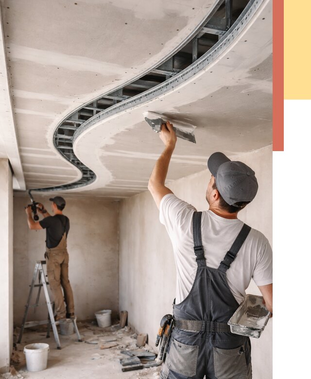 Криволинейный потолок из гипсокартона в Салехарде от 2248 руб./м2 | ОТДЕЛОЧНИК-Слх