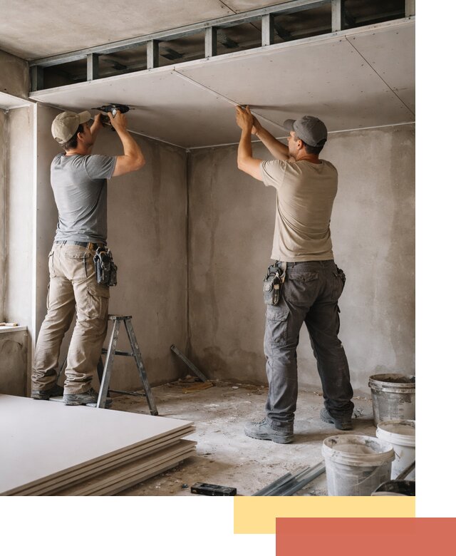 Короб из гипсокартона на потолке под ключ в Салехарде