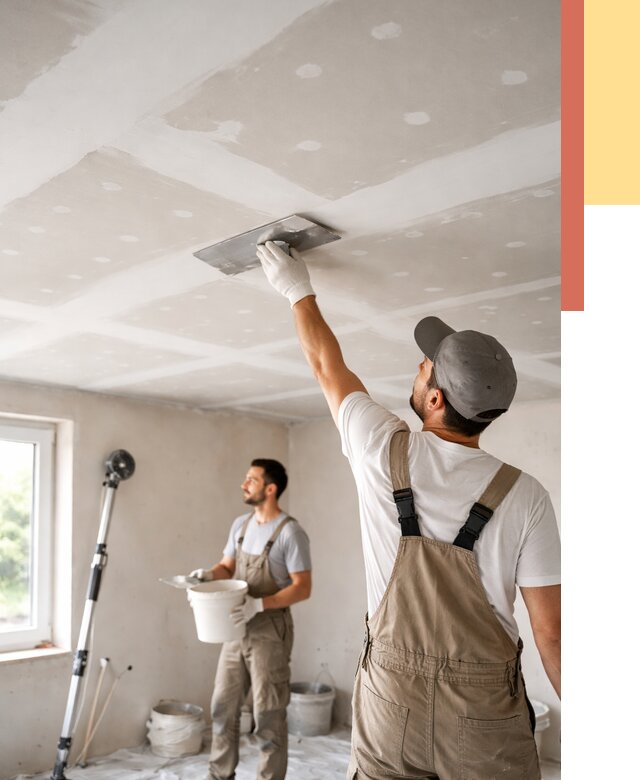 Шпаклевка потолка из гипсокартона в Салехарде от 3425 руб./м2 — услуги под ключ | ОТДЕЛОЧНИК-Слх