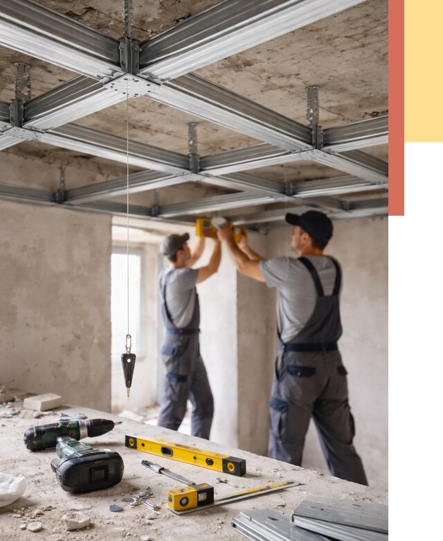 Монтаж каркаса потолка из профиля в Салехарде от 4817 руб. — услуги ОТДЕЛОЧНИК-Слх