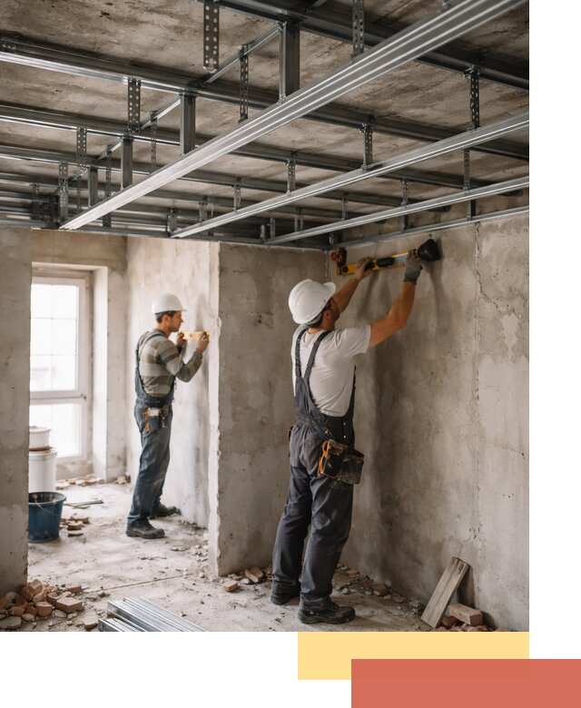 Монтаж каркаса потолка из профильного профиля в Салехарде