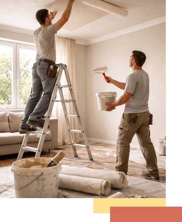 Поклейка обоев на потолок в Салехарде — качественно и быстро