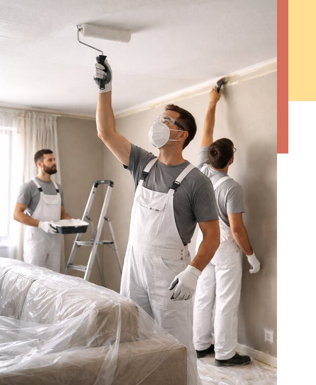 Покраска потолка водоэмельсионной краской в Салехарде от 2355 руб/м² — услуги под ключ | ОТДЕЛОЧНИК-Слх