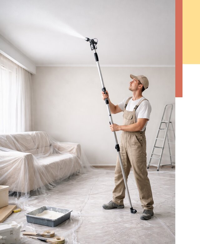 Покраска потолка краскопультом в Салехарде от 4817 руб. быстро и недорого | ОТДЕЛОЧНИК-Слх