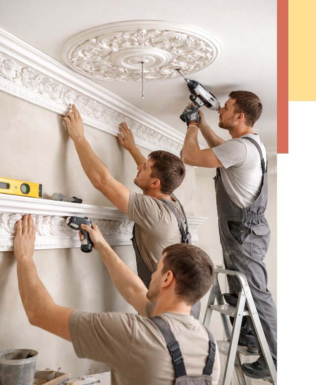 Монтаж лепнины на потолок в Салехарде от 3425 руб. быстро и недорого | ОТДЕЛОЧНИК-Слх