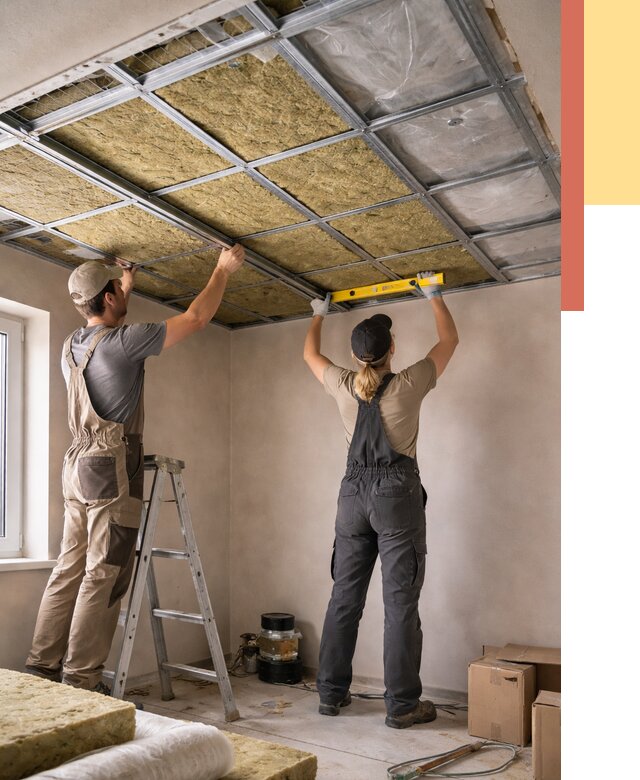 Шумоизоляция потолка в Салехарде от 1338 руб. под ключ — услуги ОТДЕЛОЧНИК-Слх